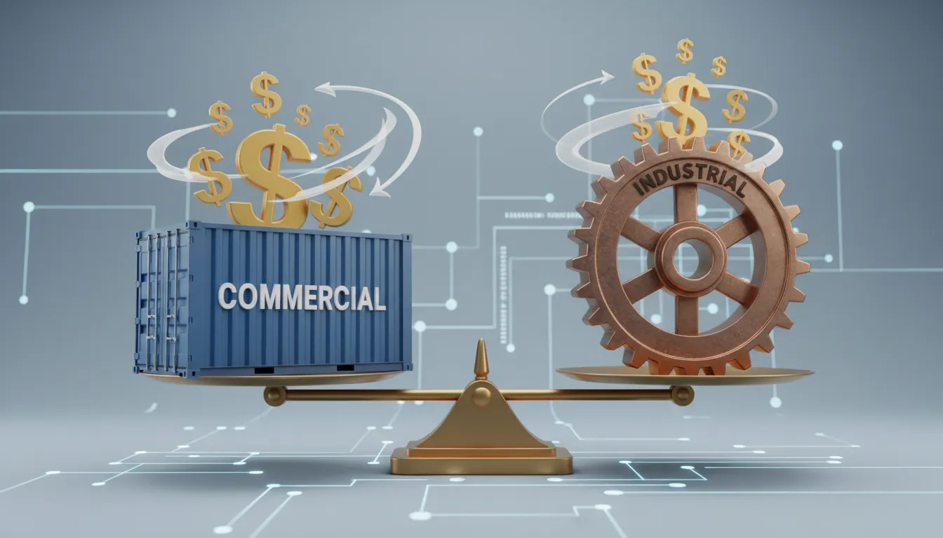 كفة ميزان تزن رخصة تجارية ورخصة صناعية 