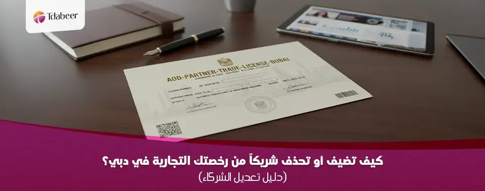 هل تريد تغيير الشركاء أو المدير في رخصتك؟ تعرف على الإجراءات القانونية لإضافة أو حذف شريك في دبي 2026، رسوم كاتب العدل، وتعديل عقد التأسيس مع تدابير.